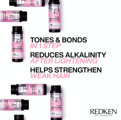 Tones & bonds, reduces alkalinity after lightening, helps strengthen weak hair